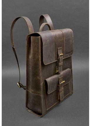 Шкіряний рюкзак brit темно-коричневий crazy horse2 фото
