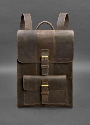 Кожаный рюкзак brit темно-коричневый crazy horse6 фото
