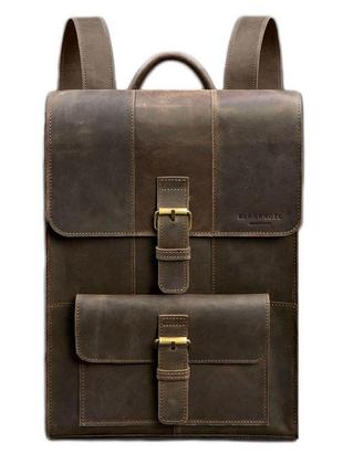 Кожаный рюкзак brit темно-коричневый crazy horse7 фото