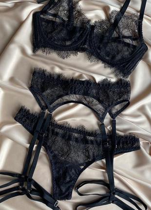 Мереживна білизна, спідня білизна ручної роботи, комплект білизни, пояс для панчіх