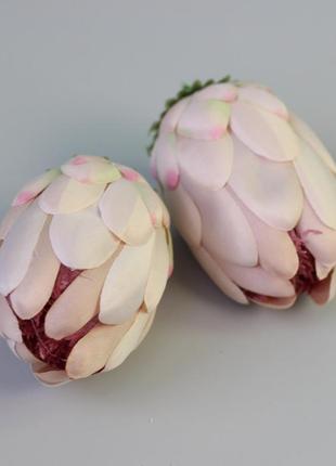 Искусственный цветок протея, цвет нюд, 10 см. цветы премиум-класса для интерьера, декора