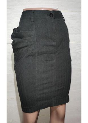 Італія фірмова чорна спілниця юбка з високою посадкою класична стильна офісна ділова повсякденна1 фото