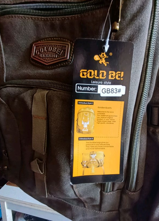 Міцний брезентовий рюкзак gold be / goldbe9 фото