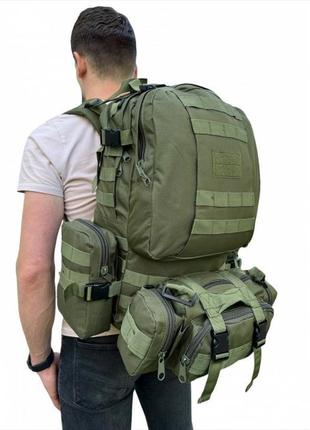 Тактичний рюкзак + підсумки (50- літрів), олива2 фото