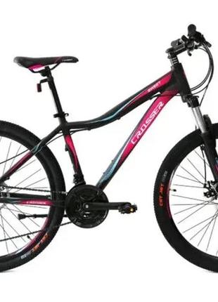 Велосипед crosser 24" sweet рама 14, черно-розовый black-pink