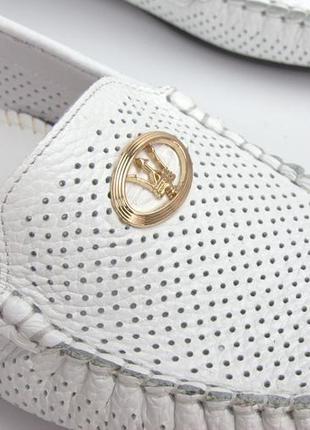 Белые мокасины кожаные с перфорацией женская обувь летняя ornella white floto perf by rosso avangard8 фото