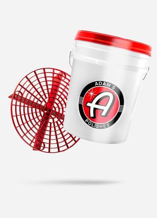 Відро для миття авто із сіткою та кришкою adam's polishes detailing bucket (19 л)