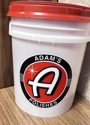 Ведро для мойки авто с сеткой и крышкой adam's polishes detailing bucket (19л)6 фото