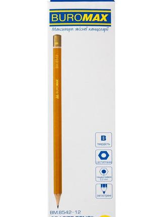 Олівець графітовий  professional b, жовтий, без гумки, 12шт. в кор. //