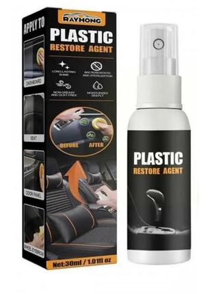 Профессиональная полироль для пластика авто с губкой plastic restore agent rayhong 30 мл