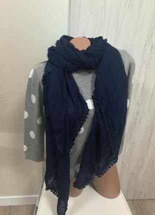 Синій великий приємний на дотик шарф
