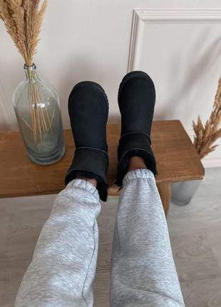 Женские чёрные угги ugg mini black (2 летны в комплекте)