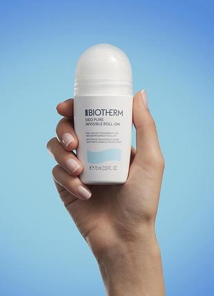 Дезодорант- антиперспірант для чутливої шкіри biotherm déo pure invisible anti-transpirant 48h roll-on