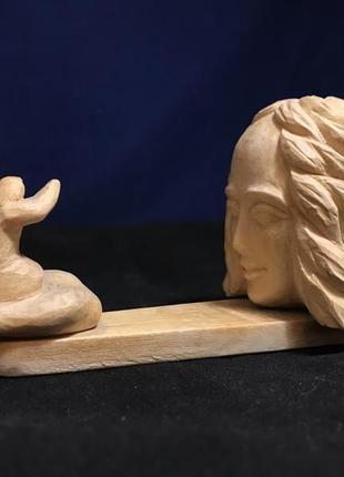 Фигурка деревянная "бог и человек"