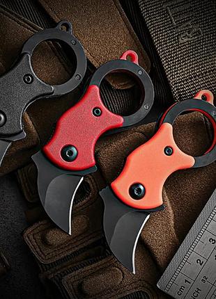 Брелок на шею туристический складной нож лезвие оранжевый