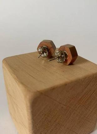 Сережки-гвоздики дерев'яні олівці4 фото