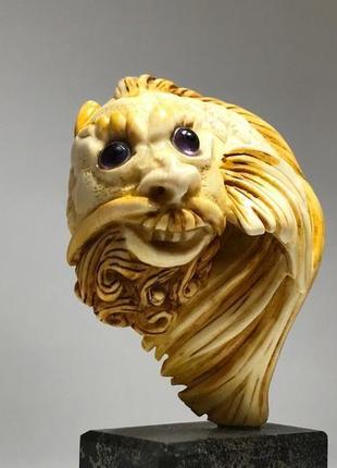 Скульптура из бивня мамонта "рыба-дракон"8 фото