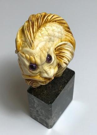Скульптура из бивня мамонта "рыба-дракон"6 фото