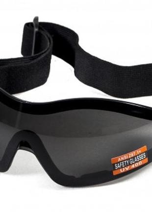 Очки защитные с уплотнителем global vision z-33 (gray) anti-fog, серые