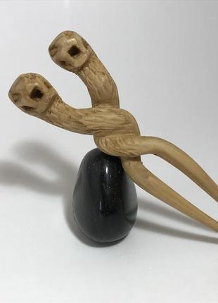 Шпилька дерев'яна для волосся "змія"