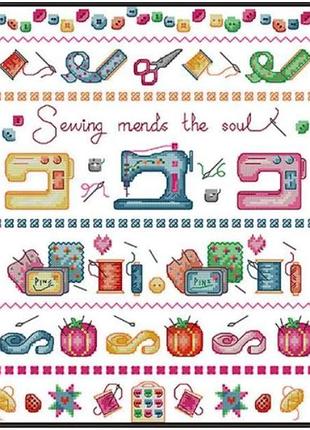 Набор для вышивания по нанесённой на канву схеме "hand and sewing". aida 14ct printed 30*37 см