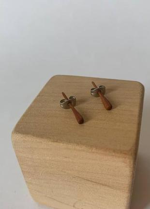 Сережки пусети дерев'яні2 фото