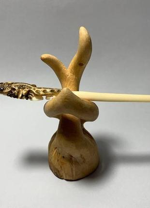 Шпилька для волос из кости ′ящерица геккон′2 фото