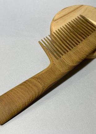 Гребень деревянный для волос с ручкой акация1 фото