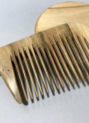 Гребінь дерев'яний для волосся з ручкою горіх3 фото