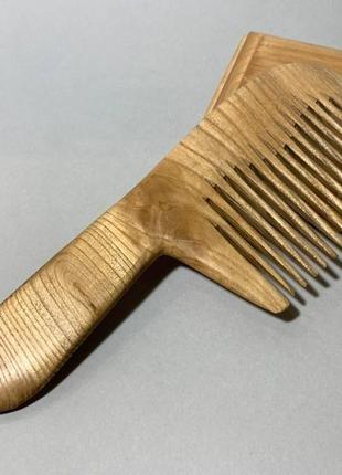Гребень деревянный для волос с ручкой ясень1 фото
