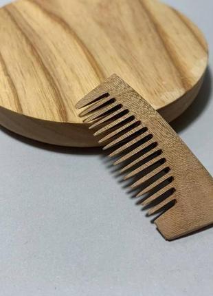 Гребінь дерев'яний для волосся, для бороди і вусів абрикос1 фото