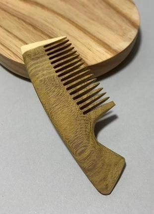 Гребень деревянный для волос, для бороды и усов акация2 фото