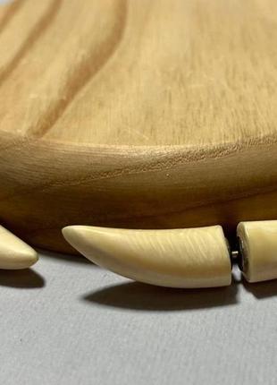 Серьги-гвоздики ′клыки′ из бивня мамонта6 фото