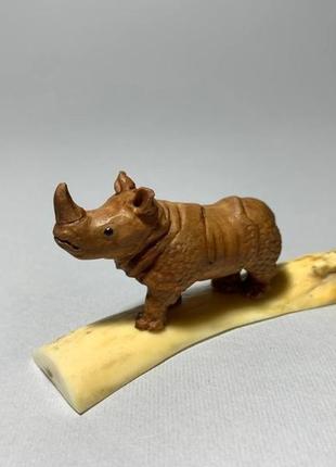 Фигурка статуэтка ′носорог′ из дерева груша8 фото