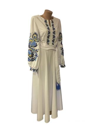 Сукня вишиванка жіноча 44 р., вишиванка жіноча домоткане полотно1 фото