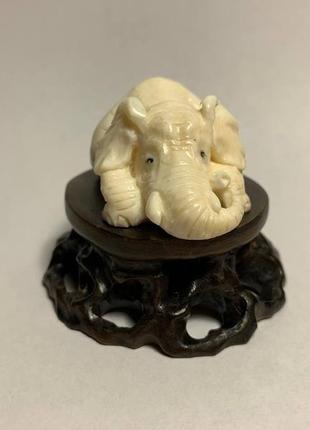 Авторська фігурка статуетка "слон" з бивня моржа3 фото
