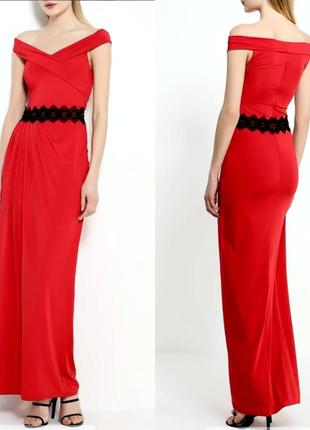 Красивое длинное красное платье в пол, вечернее платье
