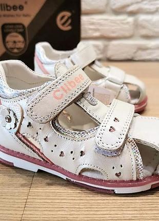 Босоножки clibee ab215w белые р.25-15,5 см