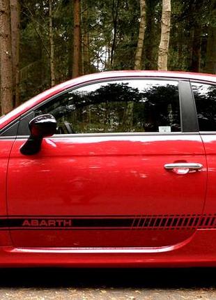 Наклейки на авто автомобіль фіат абарт 500 fiat abarth смуги дверей бік кузов
