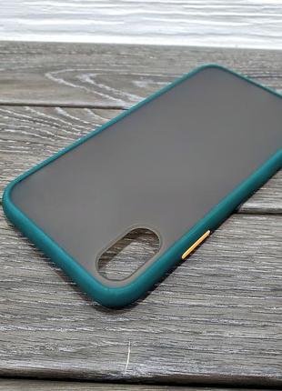 Протиударний матовий чохол для iphone x зелений бампер