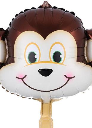 Большие гелиевые шары «обезьяна», надувные фольгированные воздушные фигуры для праздника, украшение на день рождение 41*30 см //1 фото
