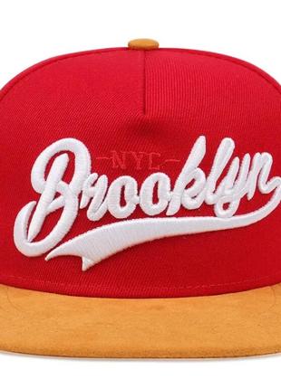 Кепка-бейсболка brooklyn хлопок красный. стильная бейсболка brooklyn2 фото