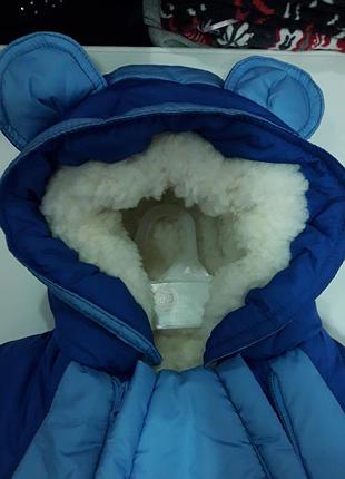 Конверт комбинезон на овчине, конверт трансформер для новорожденного, зимний комбинезон