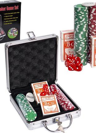 Набір для покеру в валізці з алюмінію 20*20 см   (94302)  ish