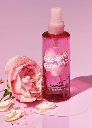 Відновлювальний спрей для обличчя rosewater face mist pink vic...