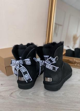 Ugg mini bow чорні уггі