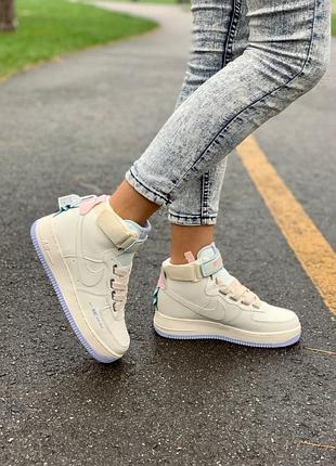 Кросівки nike af1 utility sportswear cream high кросівки