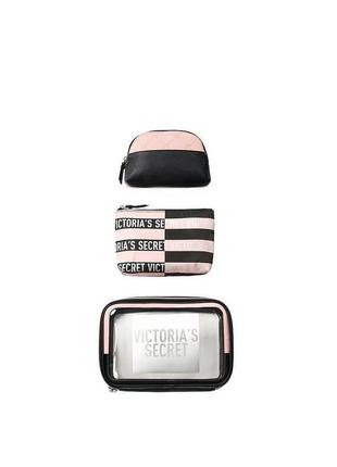 Набір косметичок victoria's secret cosmetic bag trio (херсон)1 фото