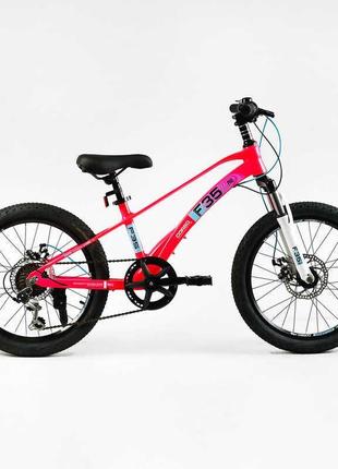 Дитячий спортивний велосипед 20" дюймів corso «f35» магнієва рама, shimano revoshift 7 швидкостей, зібраний на