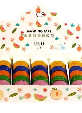 Стрічка декоративна 1,5см*5м, 7 кольорів мікс, 12 шт. в уп. 1423*